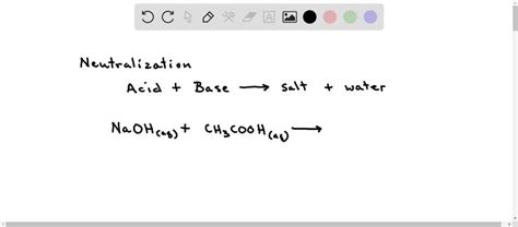 acetic acid and sodium hydroxide|CH3COOH + NaOH = NaCH3COO + H2O .